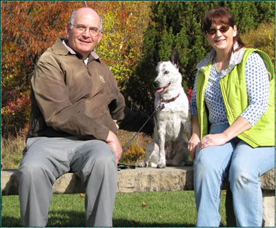 Our adopted dog completes our family.