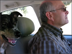 Maggie the Canine Contributor and her owner, Murry.