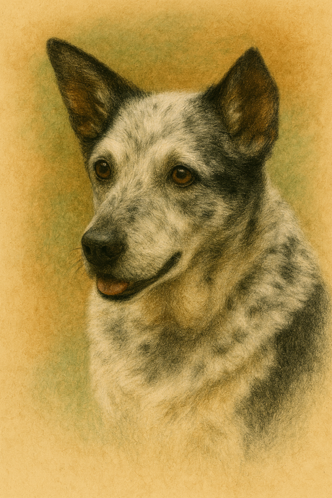 Blue Belle senior dog sketch – senior dog cancer story